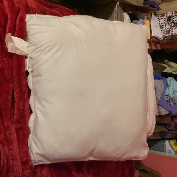 Two white fluffy throw pillows - Picture 2 of 4